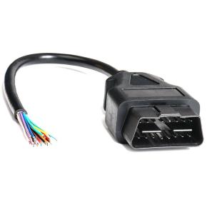 30cm 16 Wires 2mm Tin Lead OBD2  Male to  open End Cable Open OBD Male to Pigtail Cable