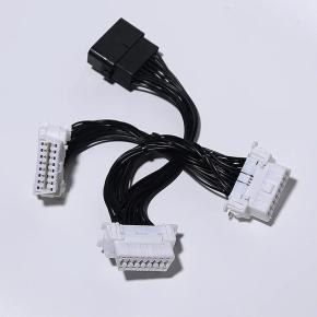  OBD2 16Pin Male to 3 Female Cable  4Way   1 to 3  OBDII  16Wires Connected Universal Harness Cable Set Kit for Cars